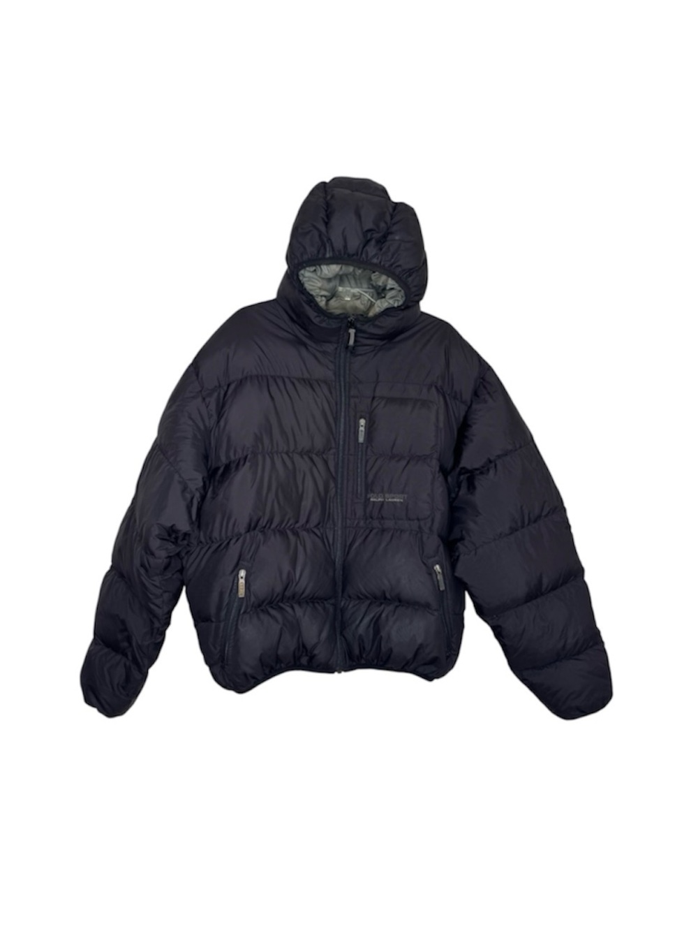 Vintage Polo Sport Ralph Lauren Black Down Puffer Jacket Hooded Men’s XL